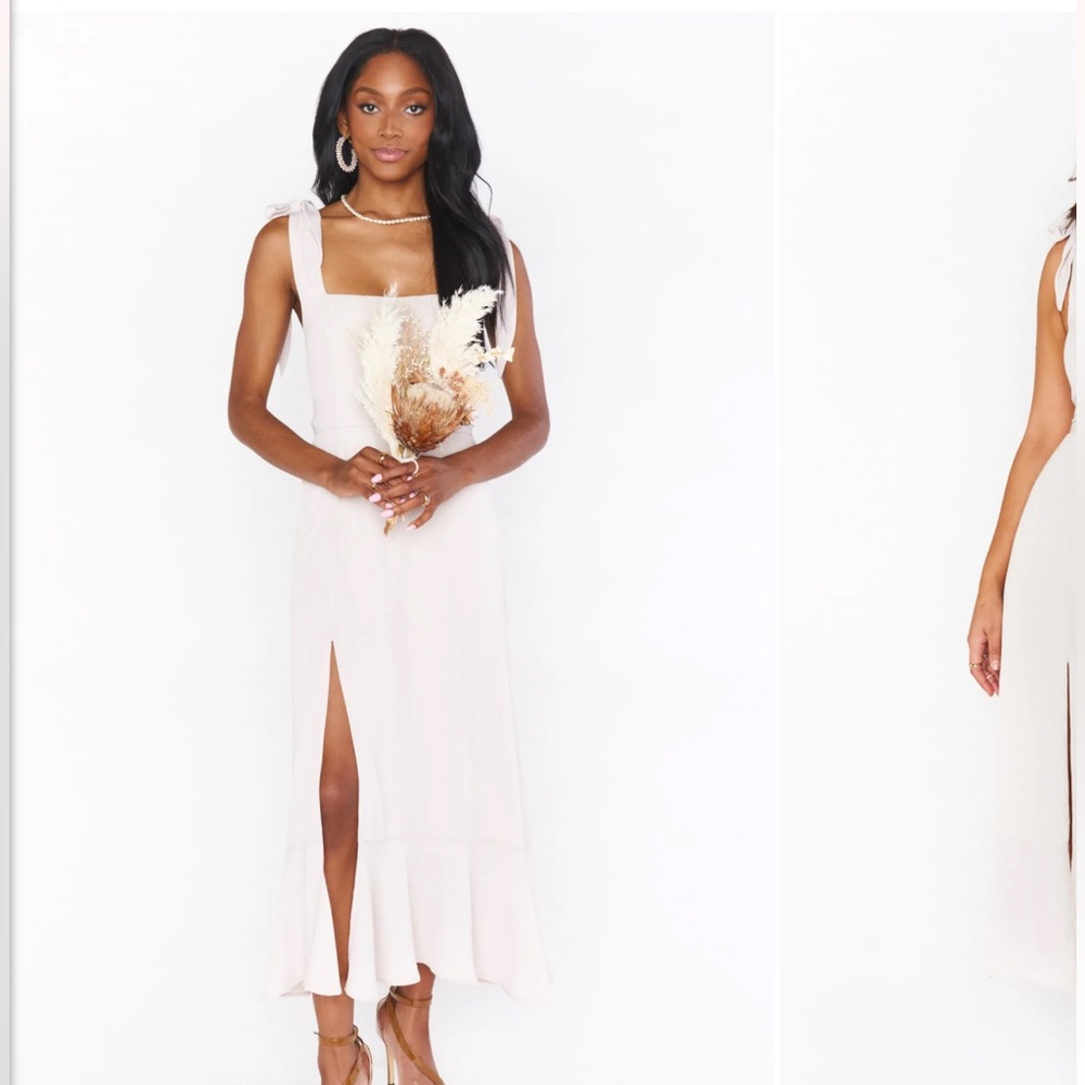 Show Me Your MuMu Claire Midi Dress in Show Me the Ring Crisp